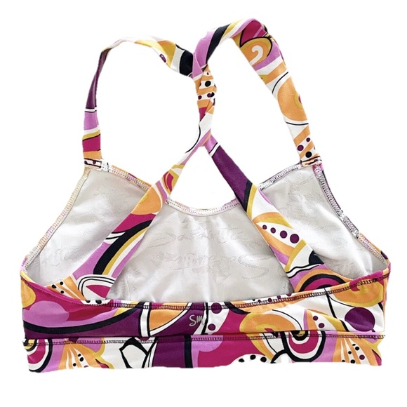 Saramitu SM Sports Bra Women’s Size M Multicolor Abstract Print Strappy Back - Picture 5 of 5